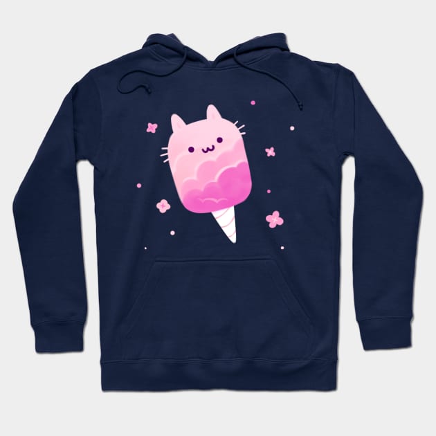 Cotton Candy Cat Hoodie by giraffalope